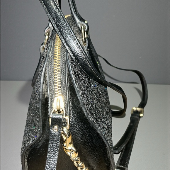 Kate Spade Black Glitter Domed Satchel EUC - Picture 3 of 5